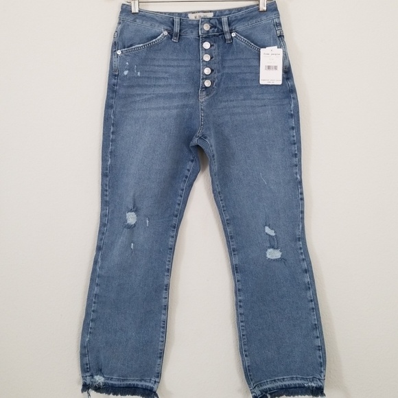 Free People Denim - Free people NWT jeans high waist boyfriend crop 27